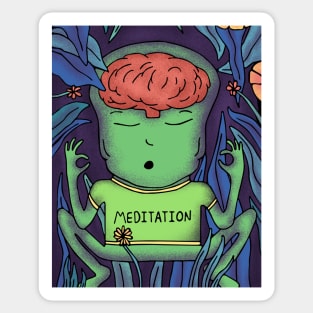 Meditation Frog Sticker